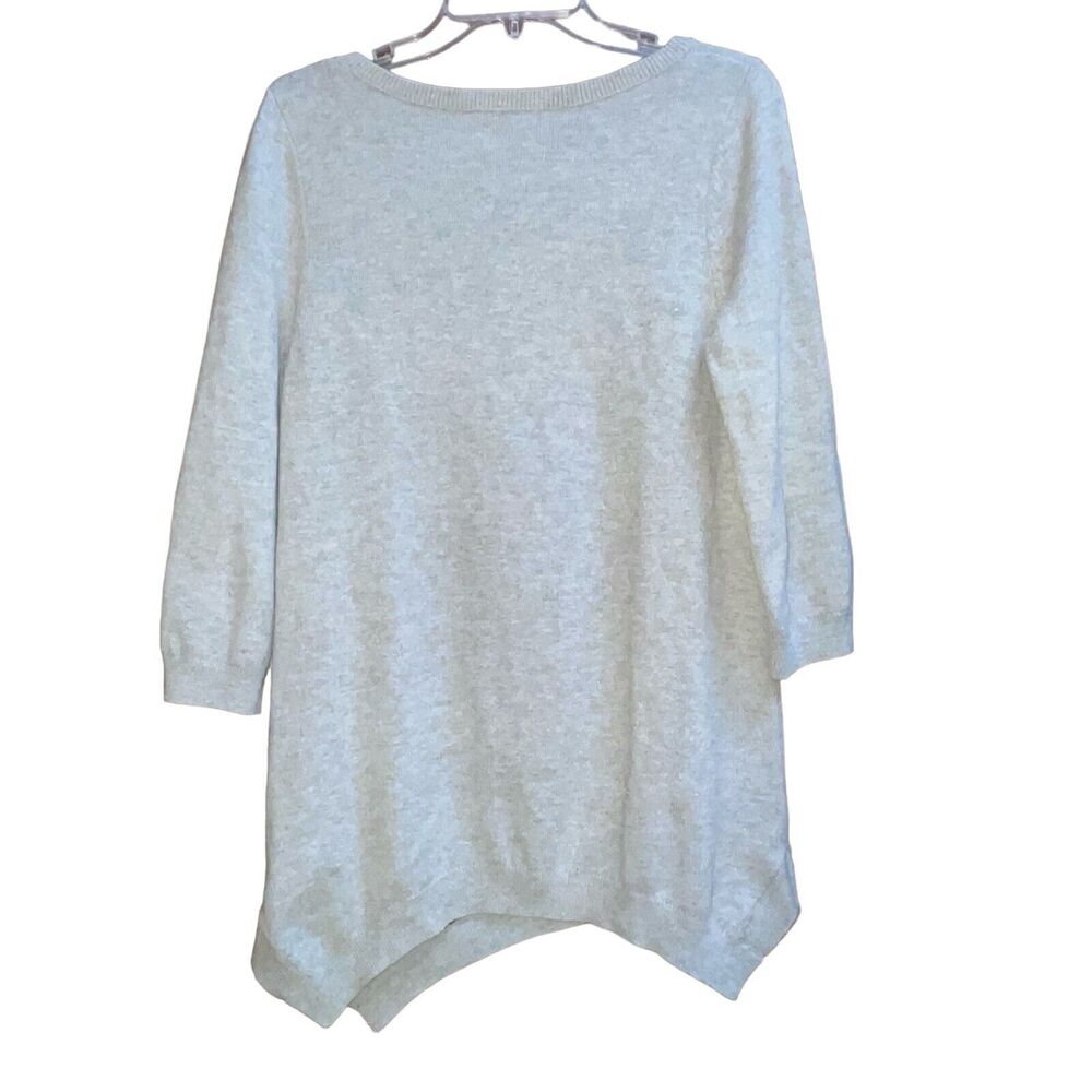 Anthropologie HWR Monogram S Cute As A Button Embellished Tunic Sweater - Picture 4 of 6